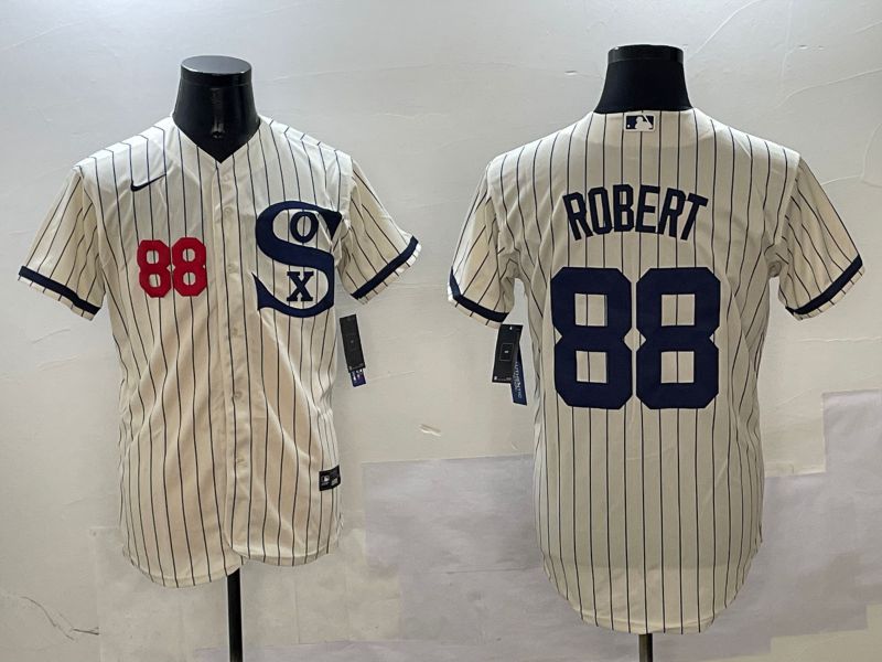 Men Chicago White Sox #88 Robert Cream Stripe Dream Edition Game 2025 Nike MLB Jersey style 2